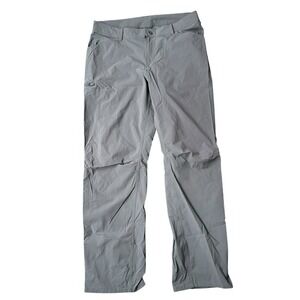 LL Bean No Fly Zone Convertible Nylon Cargo Pants Womens Size 14 M/T Gray Hiking